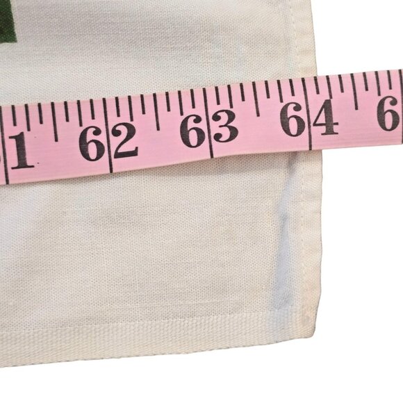 Vintage Tablecloth Floral White Yellow Green Tropical Hibiscus Border 52x64 Luau - Picture 15 of 15